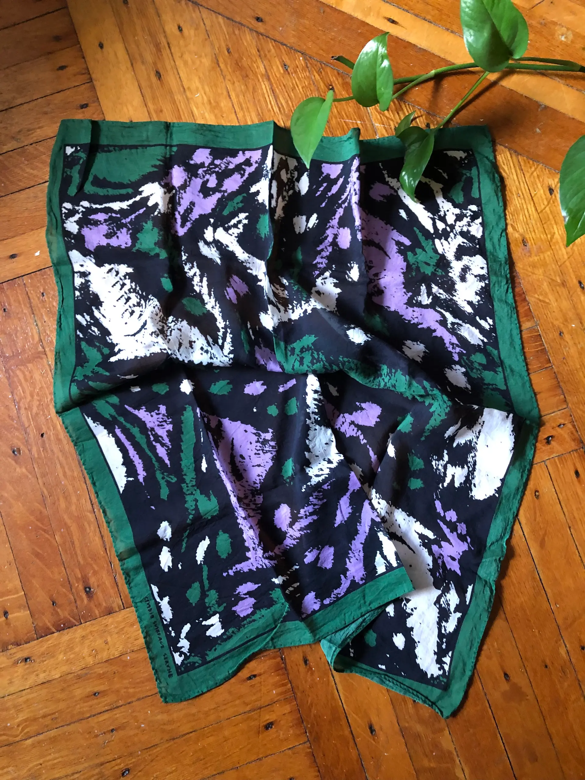 Purple/Forest Green Cotton Scarf
